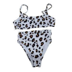 Xhilaration Leopard Print Bikini Top is Medium Bottoms are Small